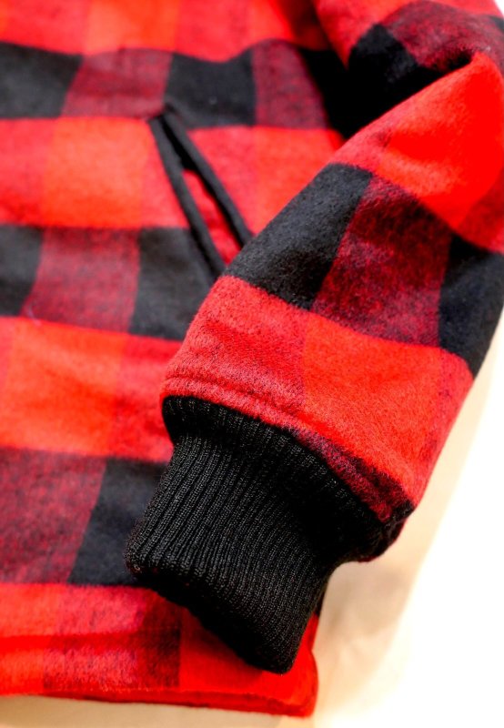 画像5: VANSON (バンソン） メルトンジャケット チェーン刺繍 （VANSONオフシャル商品シリアルNo入り） NVJK-2505 レッドチェック (5)