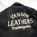 画像4: VANSON (バンソン） メルトンジャケット チェーン刺繍 （VANSONオフシャル商品シリアルNo入り） NVJK-2505 ブラック (4)