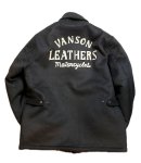 画像2: VANSON (バンソン） メルトンジャケット チェーン刺繍 （VANSONオフシャル商品シリアルNo入り） NVJK-2505 ブラック (2)