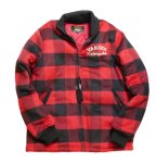 画像1: VANSON (バンソン） メルトンジャケット チェーン刺繍 （VANSONオフシャル商品シリアルNo入り） NVJK-2505 レッドチェック (1)
