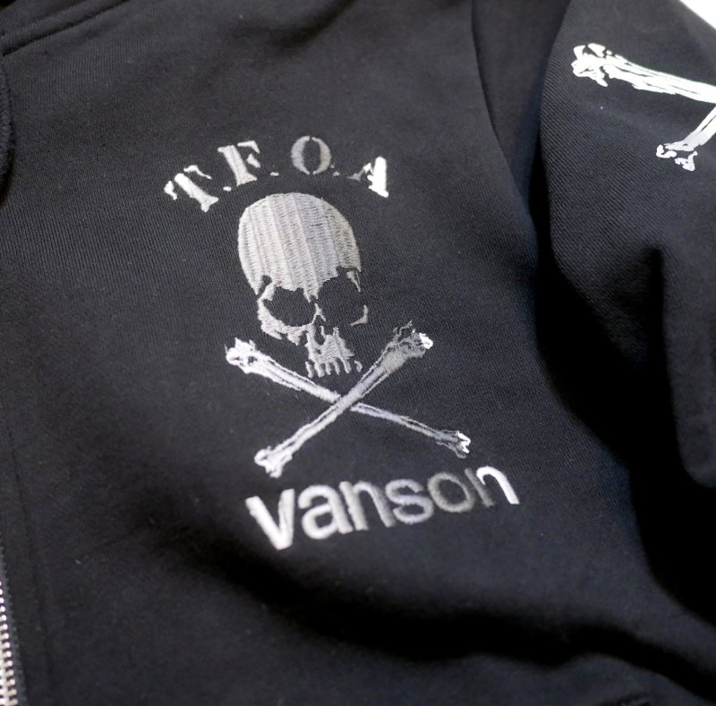 画像5: vanson / クローズworst コラボ  刺繍 ジップパーカー  T.F.O.A  CRV-2601 ブラックB (5)
