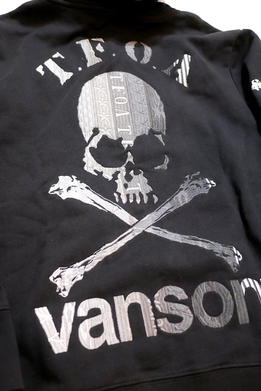 画像3: vanson / クローズworst コラボ  刺繍 ジップパーカー  T.F.O.A  CRV-2601 ブラックB (3)
