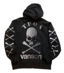 画像1: vanson / クローズworst コラボ  刺繍 ジップパーカー  T.F.O.A  CRV-2601 ブラックB (1)