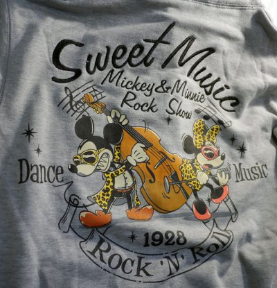 画像3: LOWBLOW KNUCKLE  × Mickey Mouse コラボ[Rock'n'roll Mouse] プリント 刺繍 パーカー