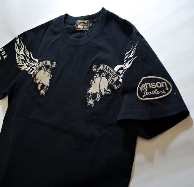 VANSON (バンソン) × クローズWORST コラボ Tシャツ スカル刺繍