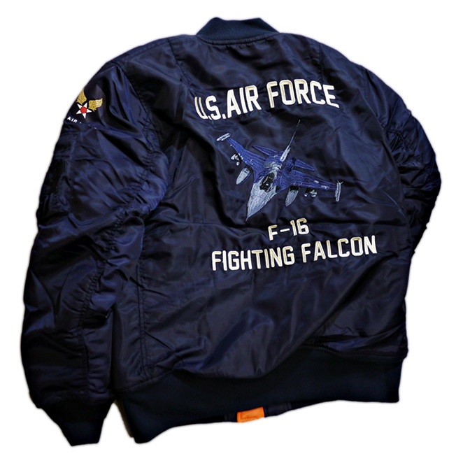 HOUSTON (ヒューストン） U.S AIR FORCE F-16 刺繍 MA-1 フライト