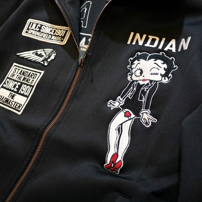 indian motocycle/betty boop ベティー刺繍 ジャージ BBI-838