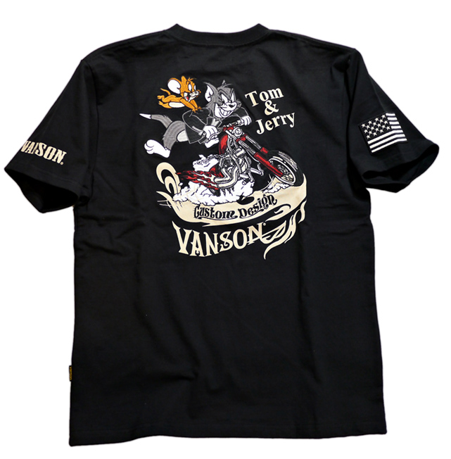 VANSON (バンソン）] トムとジェリー コラボ 刺繍 Tシャツ TJV-911