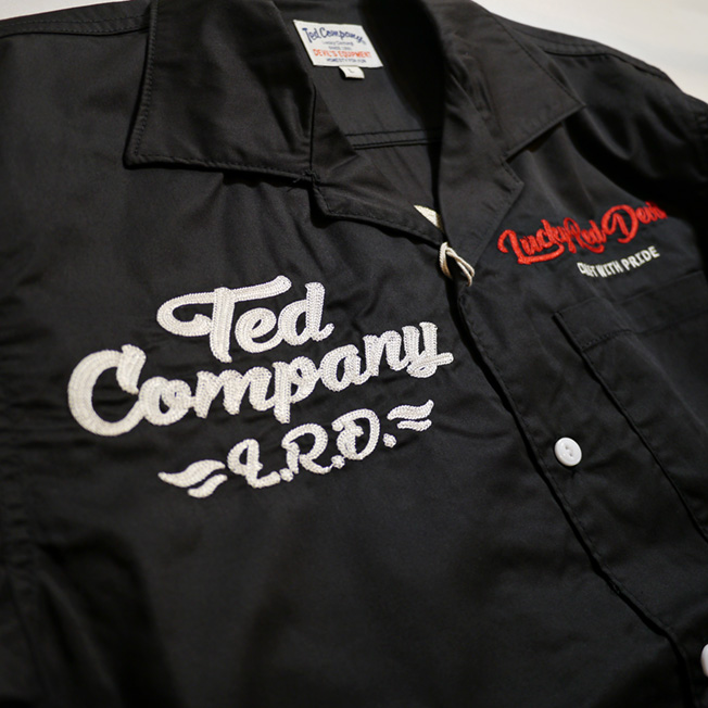 TEDMAN（テッドマン）ワークシャツ 総刺繍 TES-1100 ブラック