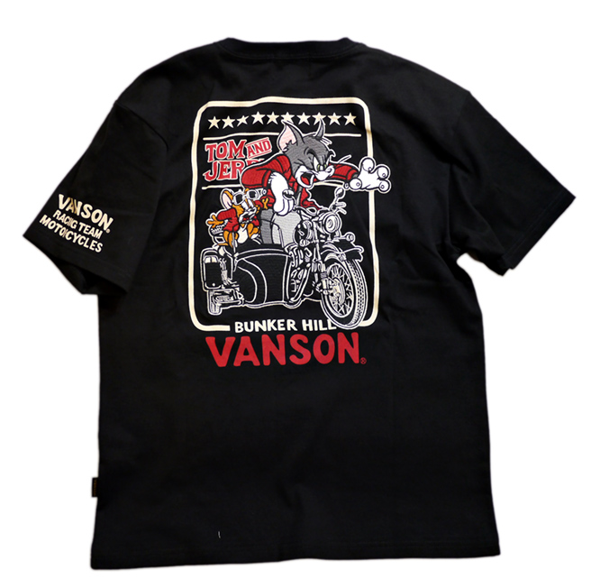VANSON (バンソン）] トムとジェリー コラボ 刺繍 Tシャツ TJV-923