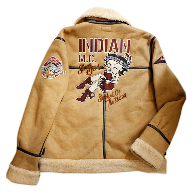 インディアンモトサイクル ボアジャケット　ベティブープ Betty Boop
