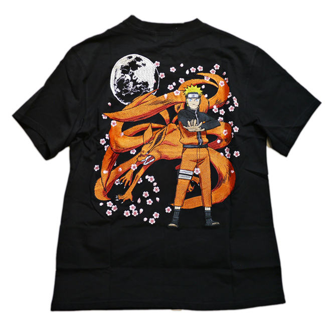 画像1: 朧 OBORO  NARUTO疾風伝コラボ [九尾] 刺繍   Tシャツ   9002112 (1)