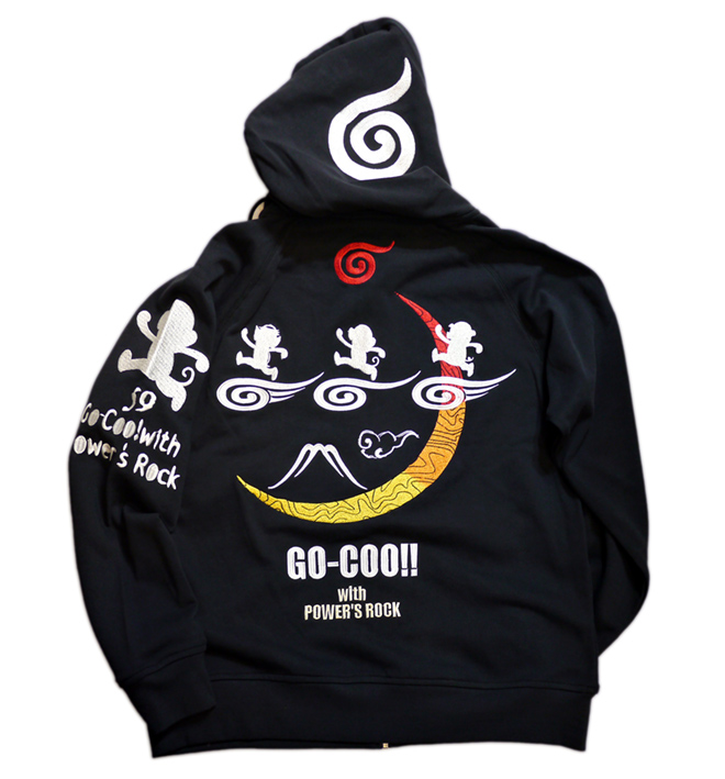 GO-COO! ! (悟空本舗） [ 並び猿 ] 総刺繍 パーカー LGT-5984A