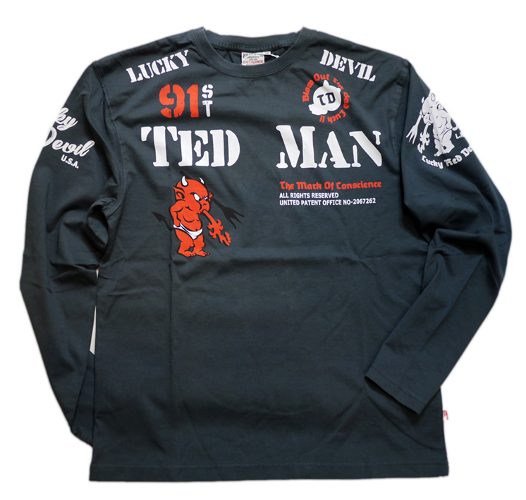 テッドマン TED MAN デビル プリント ロングスリーブ Tシャツ 44