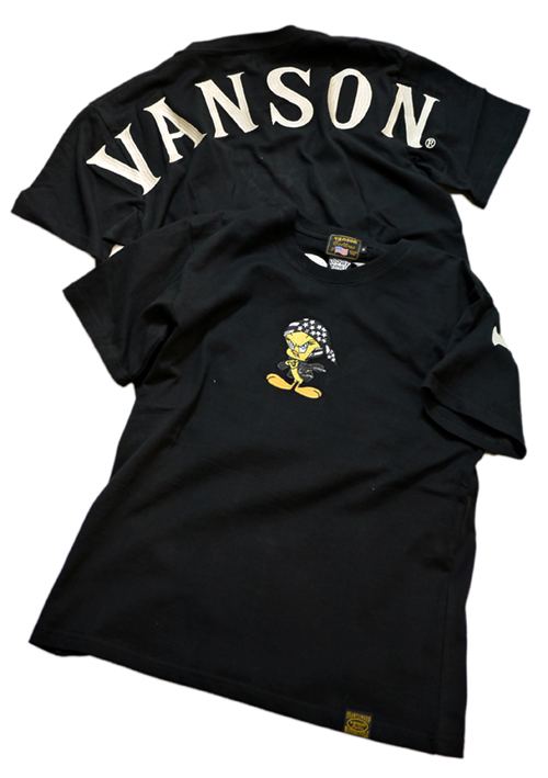 画像1: VANSON (バンソン）LOONY TUNESコラボ トゥイーティー 刺繍 Tシャツ LTV-2111 (1)