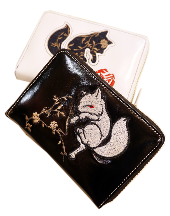 画像1: 今昔 -KON-JAKU-   レザー 二つ折り財布 (牛革）KJ-29047 (1)