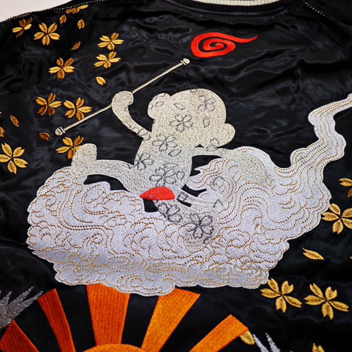 GO-COO!! 悟空本舗 [ 鷹猿 ] 刺繍 リバーシブルスカジャン(日本製生地 