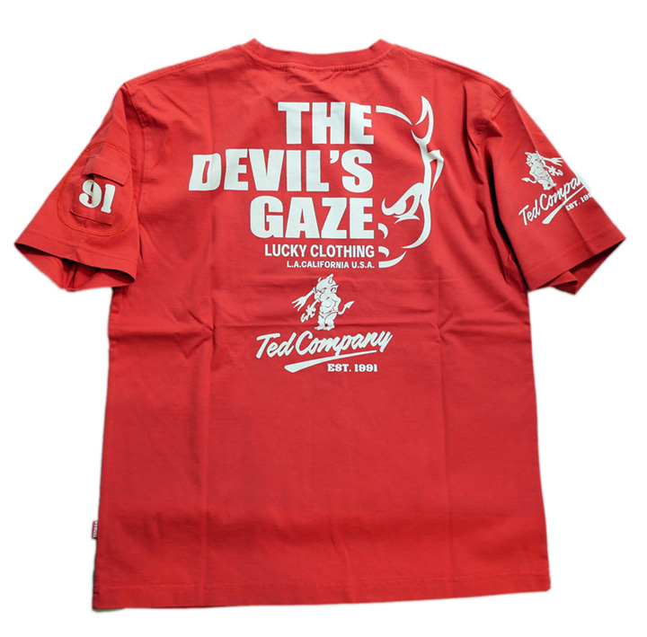 画像1: TEDMAN(テッドマン） 「THE DEVIL’S GAZE」 半袖Tシャツ TDSS-543 レッド (1)