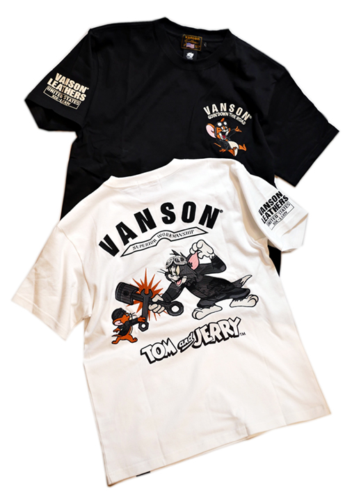 vanson (バンソン） tom&jerry コラボ 刺繍 Tシャツ TJV-2229