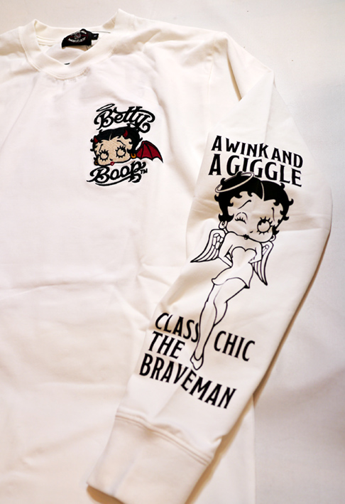 THE BRAVEMAN / BETTY BOOP コラボ 天使と悪魔 ベティー 刺繍 長袖T