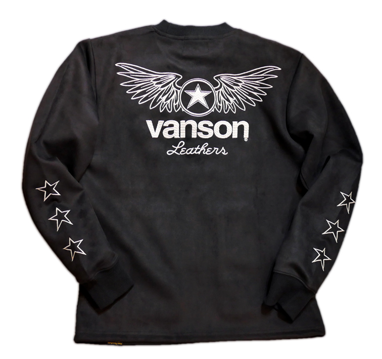 画像1: VANSON (バンソン） 起毛プレーティング(フェイクスウェード）トレーナー  刺繍  NVLT-2216 (1)