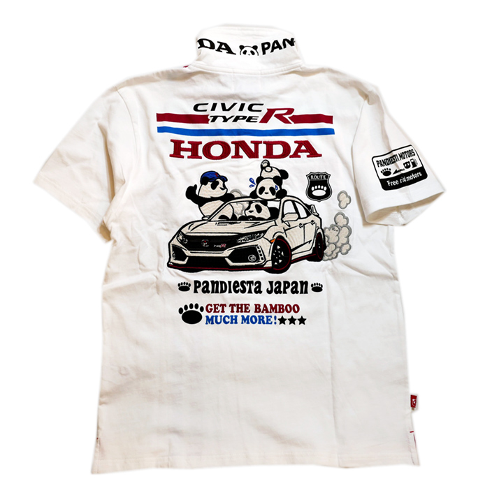 Honda Pandiesta コラボ [ CIVIC TYPE-R ] プリント 刺繍 ポロシャツ