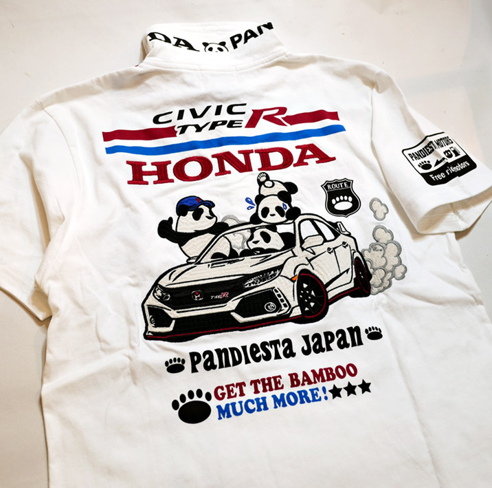 Honda Pandiesta コラボ [ CIVIC TYPE-R ] プリント 刺繍 ポロシャツ