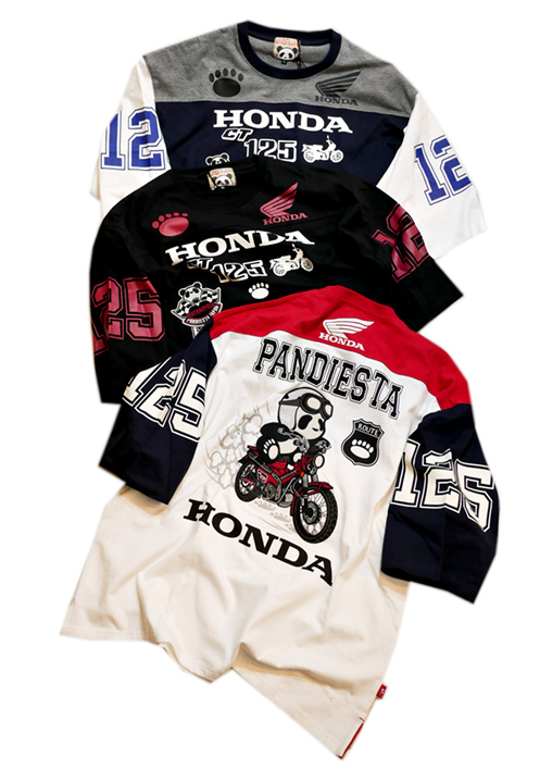 画像1: Honda Pandiesta コラボ   [ CT125 HUNTER Cub ] フットボールTシャツ プリント  刺繍  523501（五分袖） (1)
