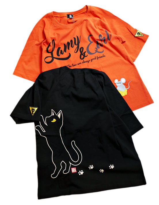 画像1: LIN (リン） Lamy and Earl  何かが気になるラミのラグランTシャツ AL-75064  (1)